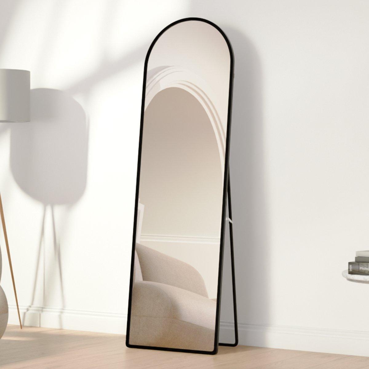 Passpiegel met frame 160x60 zwart