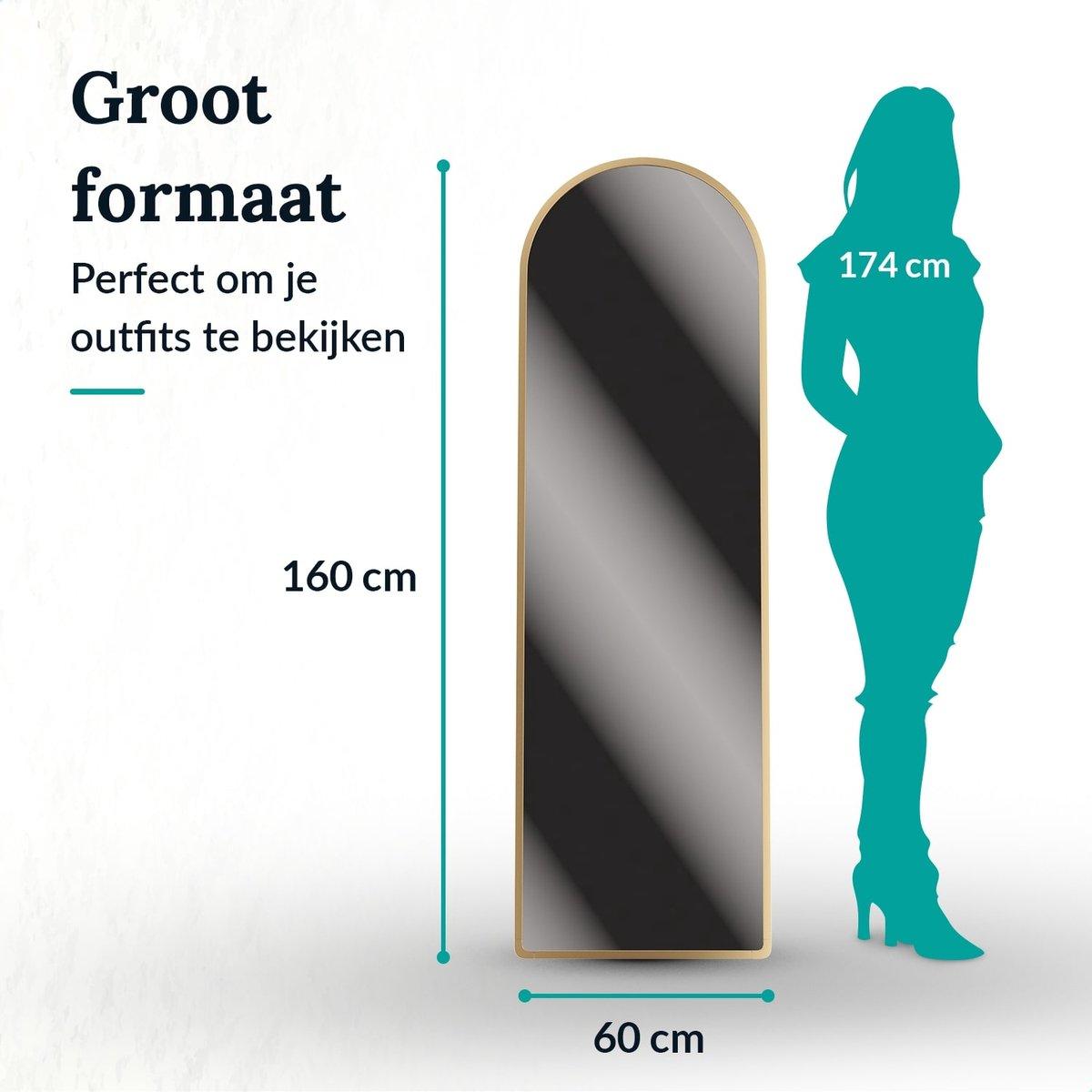 Gouden wandspiegel met metalen frame